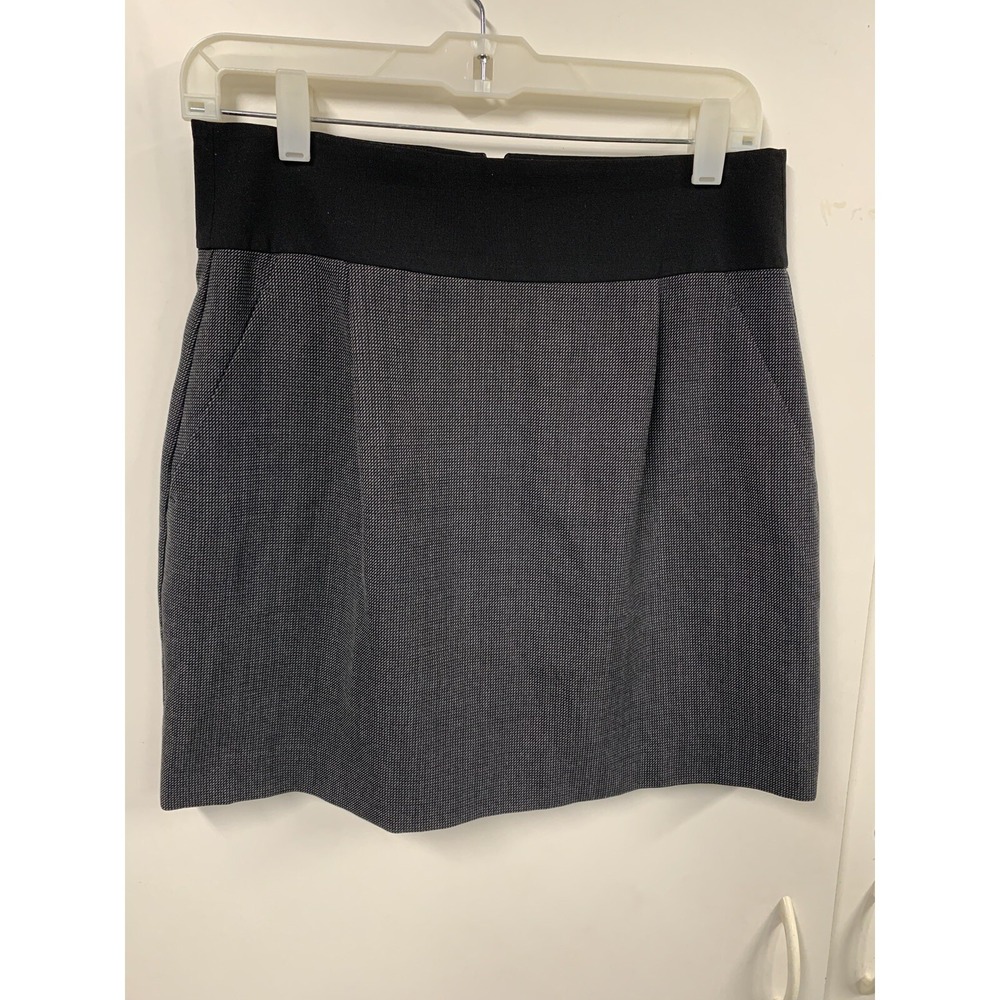 Theory Womens A Line Black Trim Gray Short Skirt With Pockets Size 8 - Picture 1 of 7